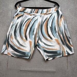 Shore Shorts Mens XL Abstract Print Elastic Waist Lined USA Made Resort